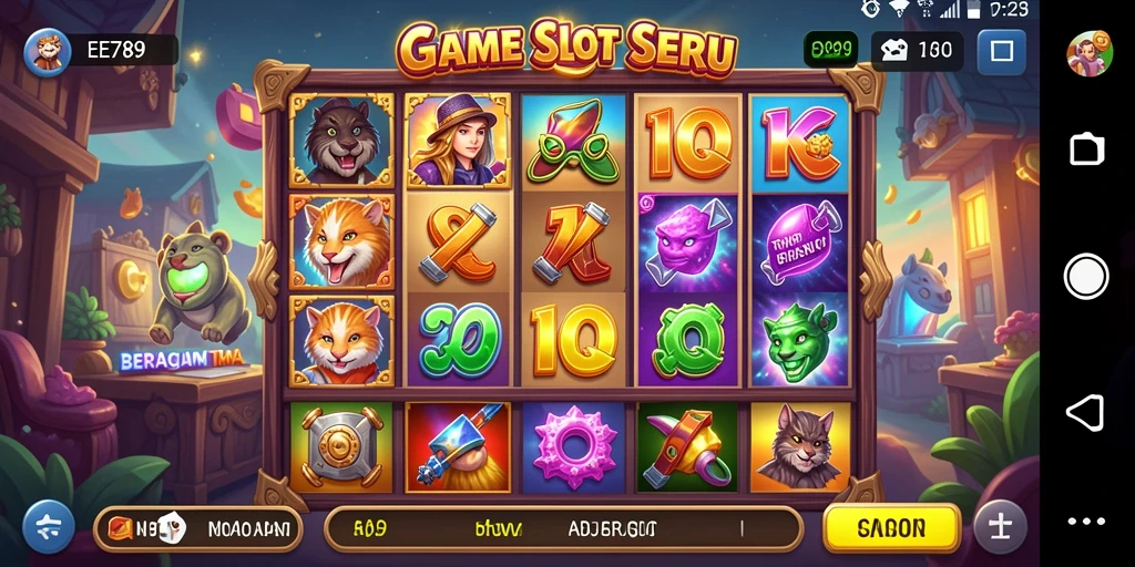 Screenshot gameplay EE789 dengan grafis slot yang menawan.