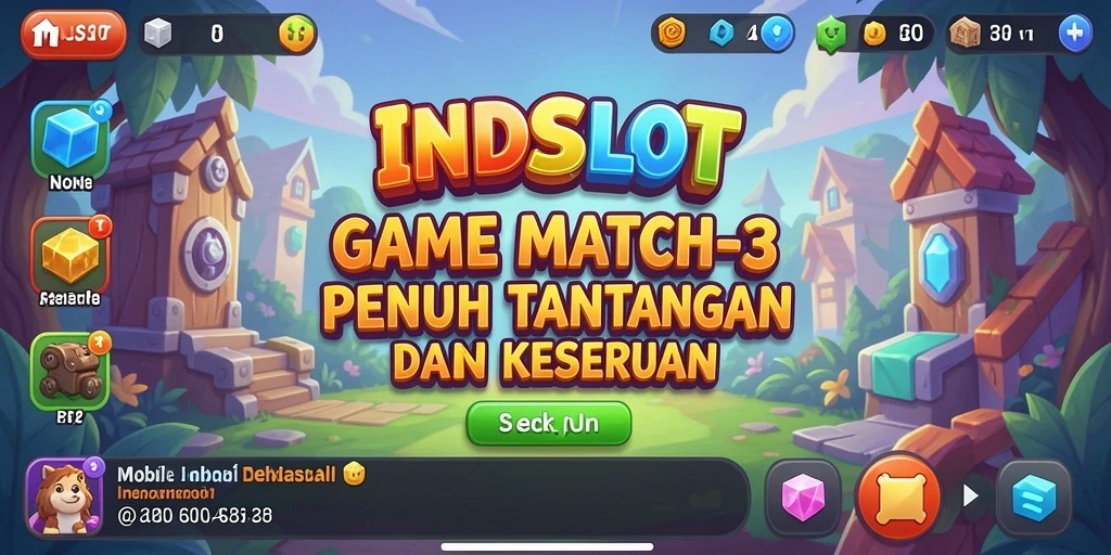 Tampilan gameplay seru dari INDSLOT dengan tantangan mencocokkan item.